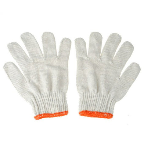 White Knitted Cotton Gardening Glove